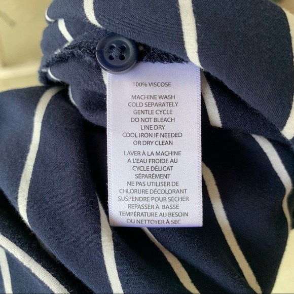 •Beachlunchlounge• Striped Tab Sleeve Blouse-SizeS - Picture 10 of 11